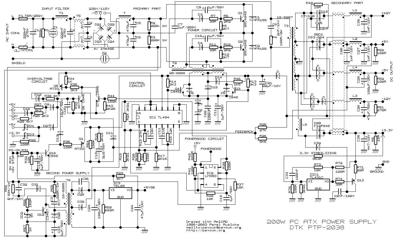 200w switching power supply схема 200w switching power supply схема