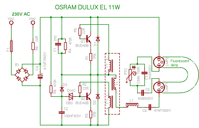 Schema OSRAM DULUX EL 11W