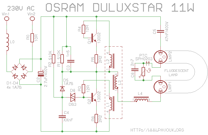 Schema OSRAM DULUX STAR 11W