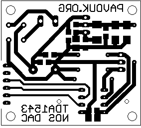 Plošný spoj D/A převodníku s TDA1543