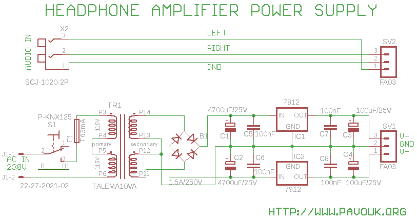 Schematics of power supply