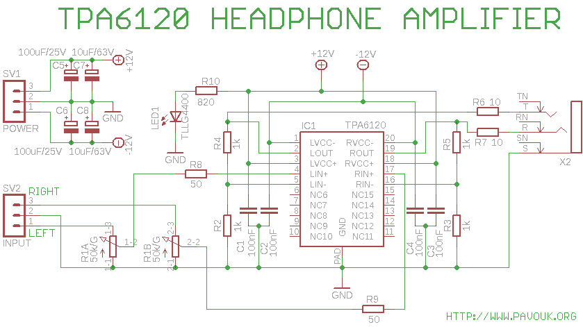 Schematics of amplifier